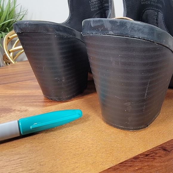 Zigisoho Maureen Black Mules Women's Size 7 Western Booties Vegan Leather - Picture 8 of 16